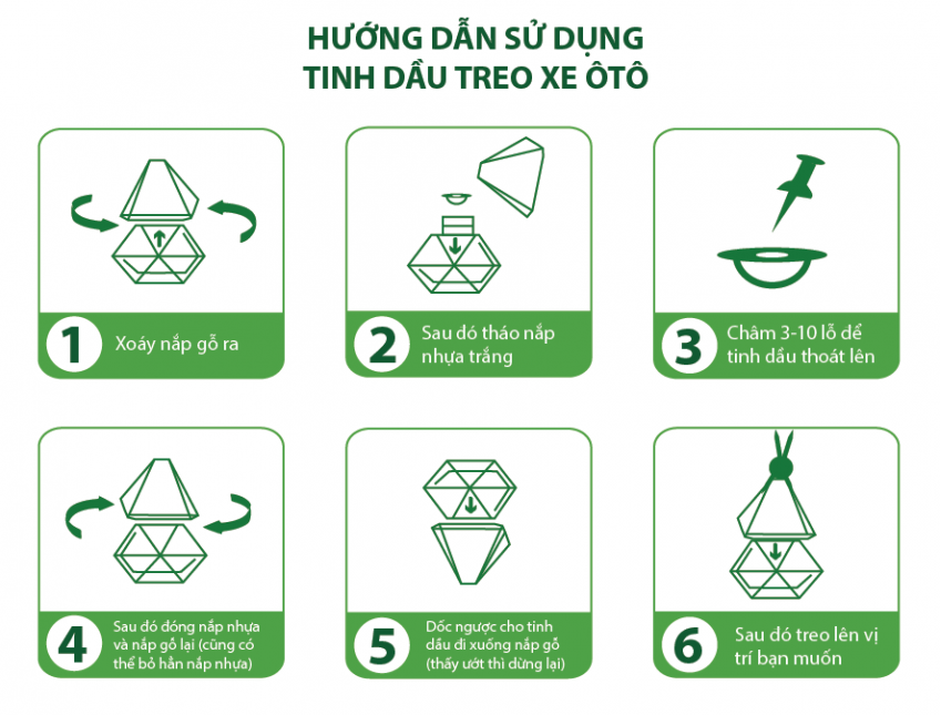 Hướng dẫn sử dụng tinh dầu treo Nguyên Hương