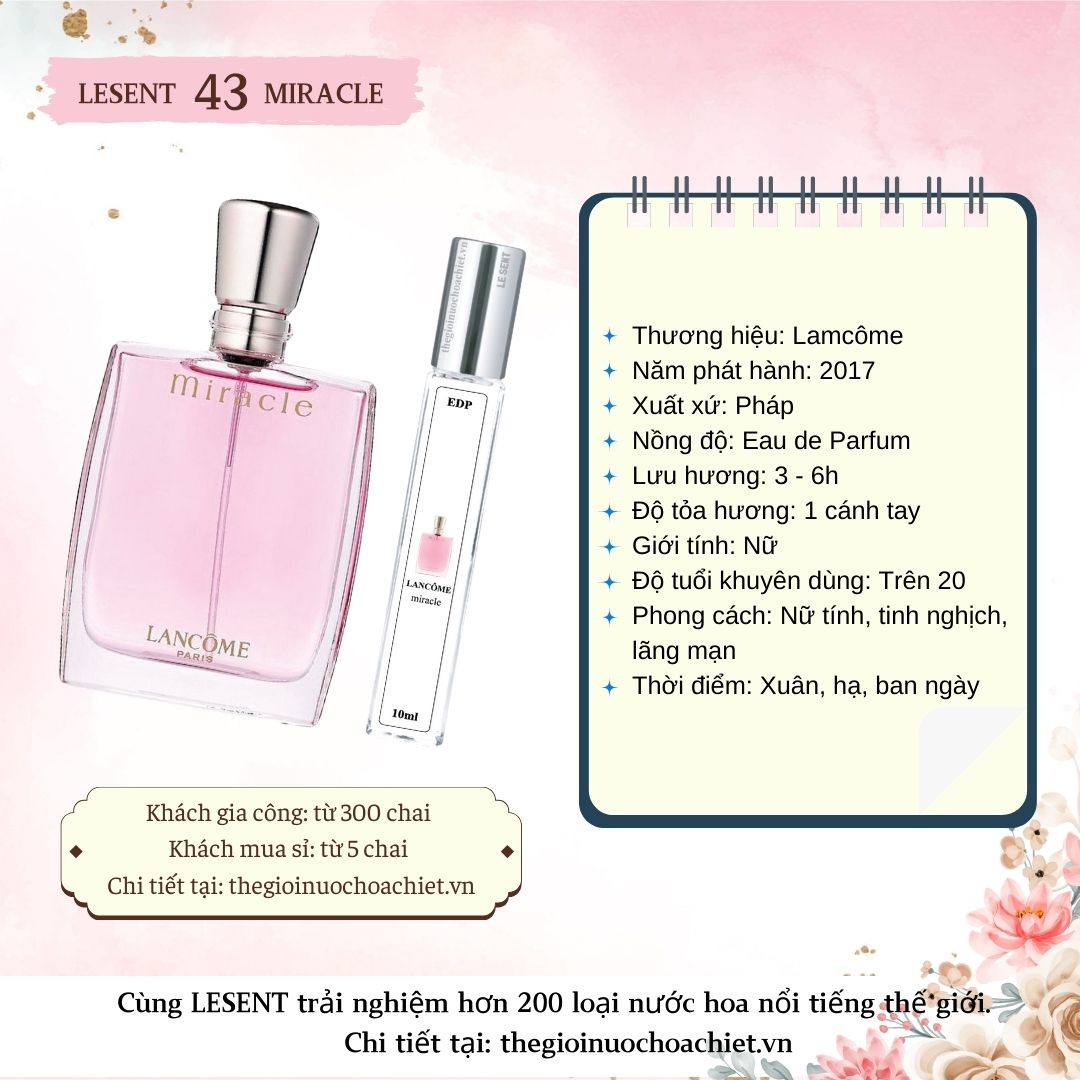 Nước hoa chiết Miracle by Lancome