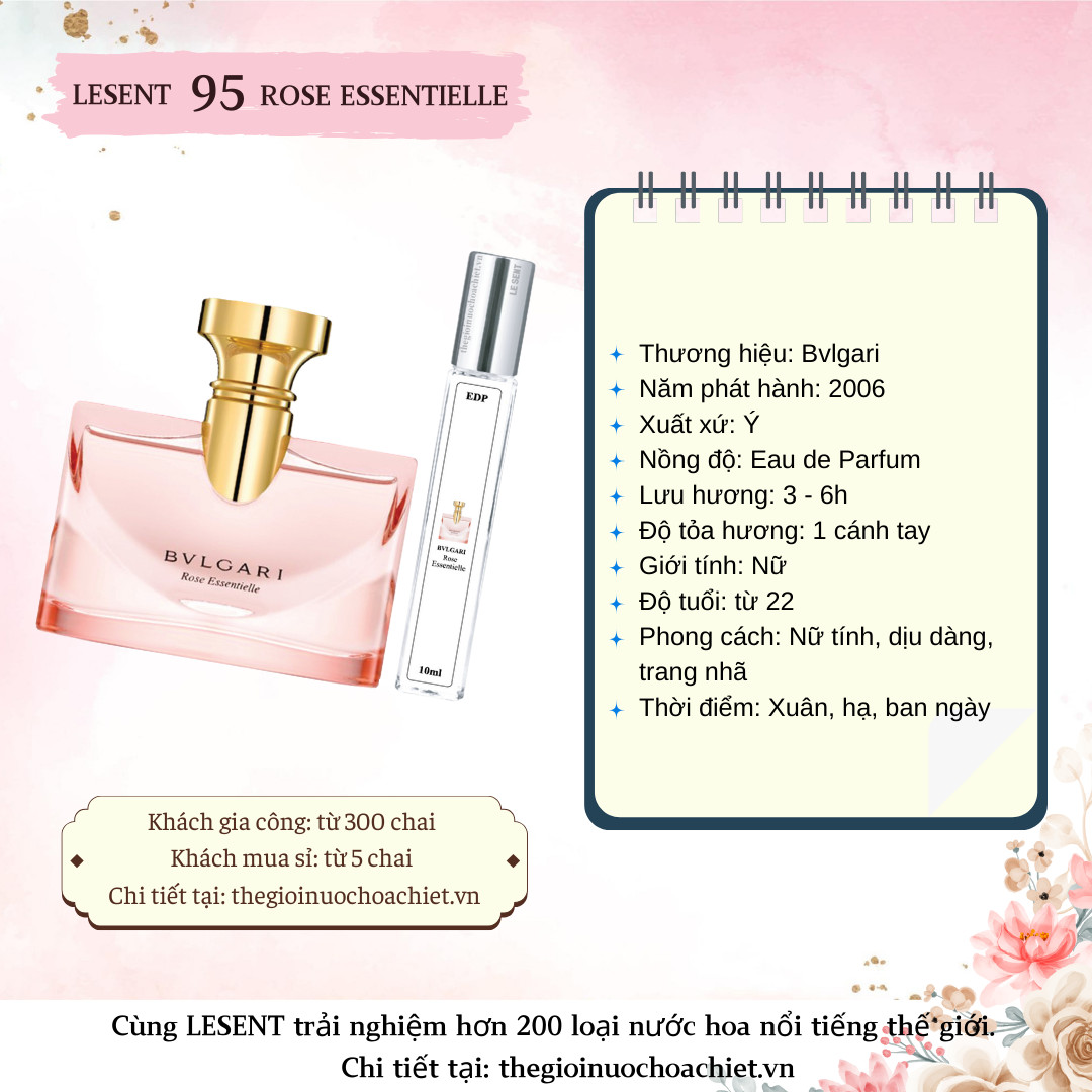 Nước hoa chiết Rose Essentielle by Bvlgari 