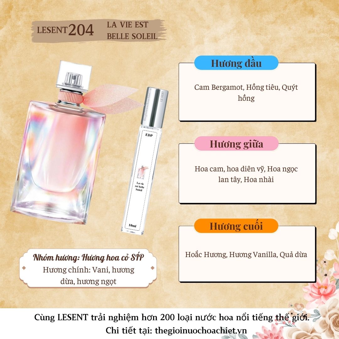 Nước hoa chiết La Vie Est Belle Soleil 10ml