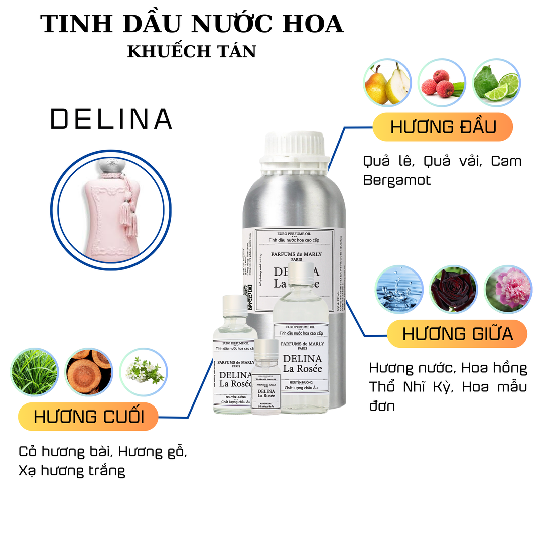 Tinh dầu nước hoa Delina La Rosée cho máy khuếch tán