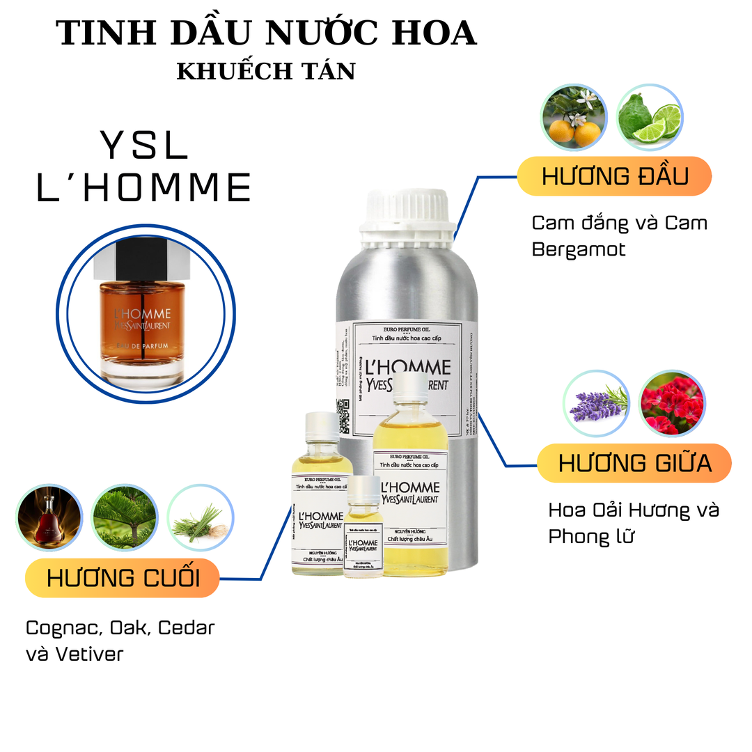 Tinh dầu nước hoa YSL L'Homme cho máy khuếch tán