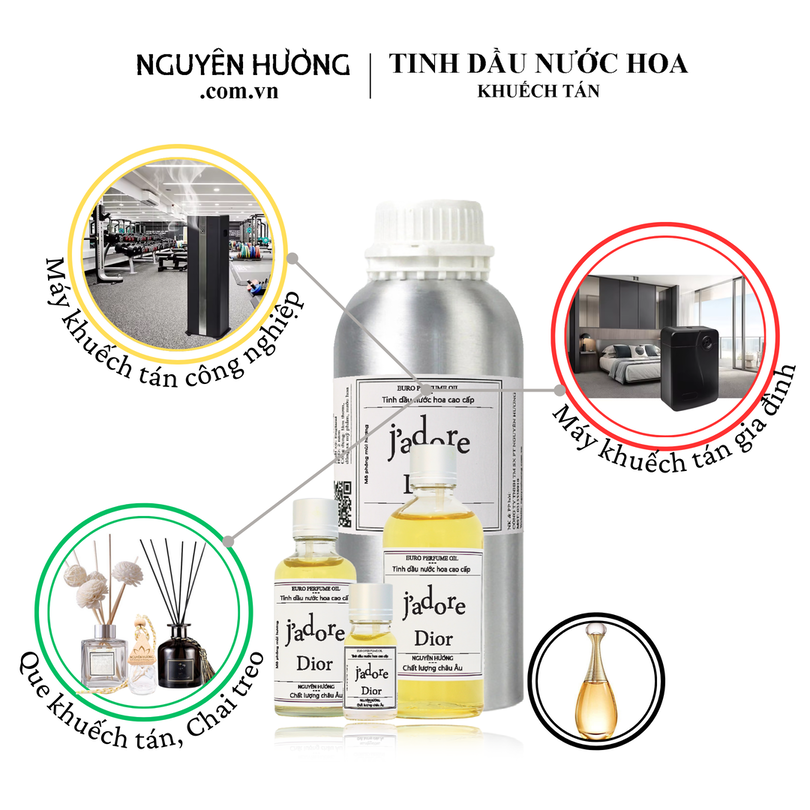 Tinh dầu nước hoa J'adore Parfum d'Eau cho máy khuếch tán