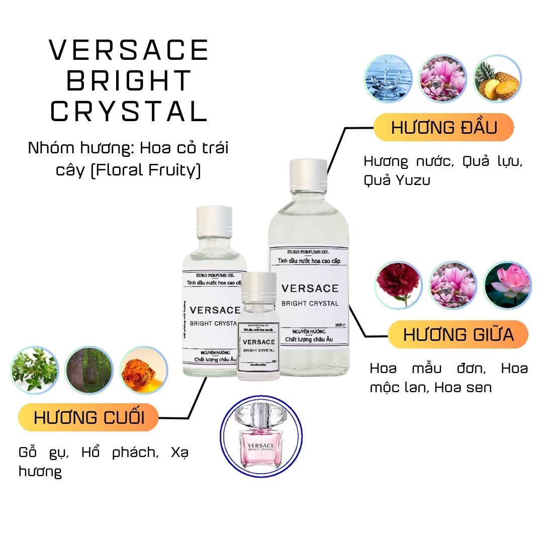 Tinh Dầu Nước Hoa Cao Cấp Bright Crystal by Versace