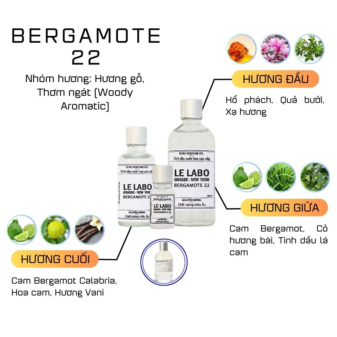 Tinh Dầu Nước Hoa Cao Cấp Bergamot 22 by Le labo