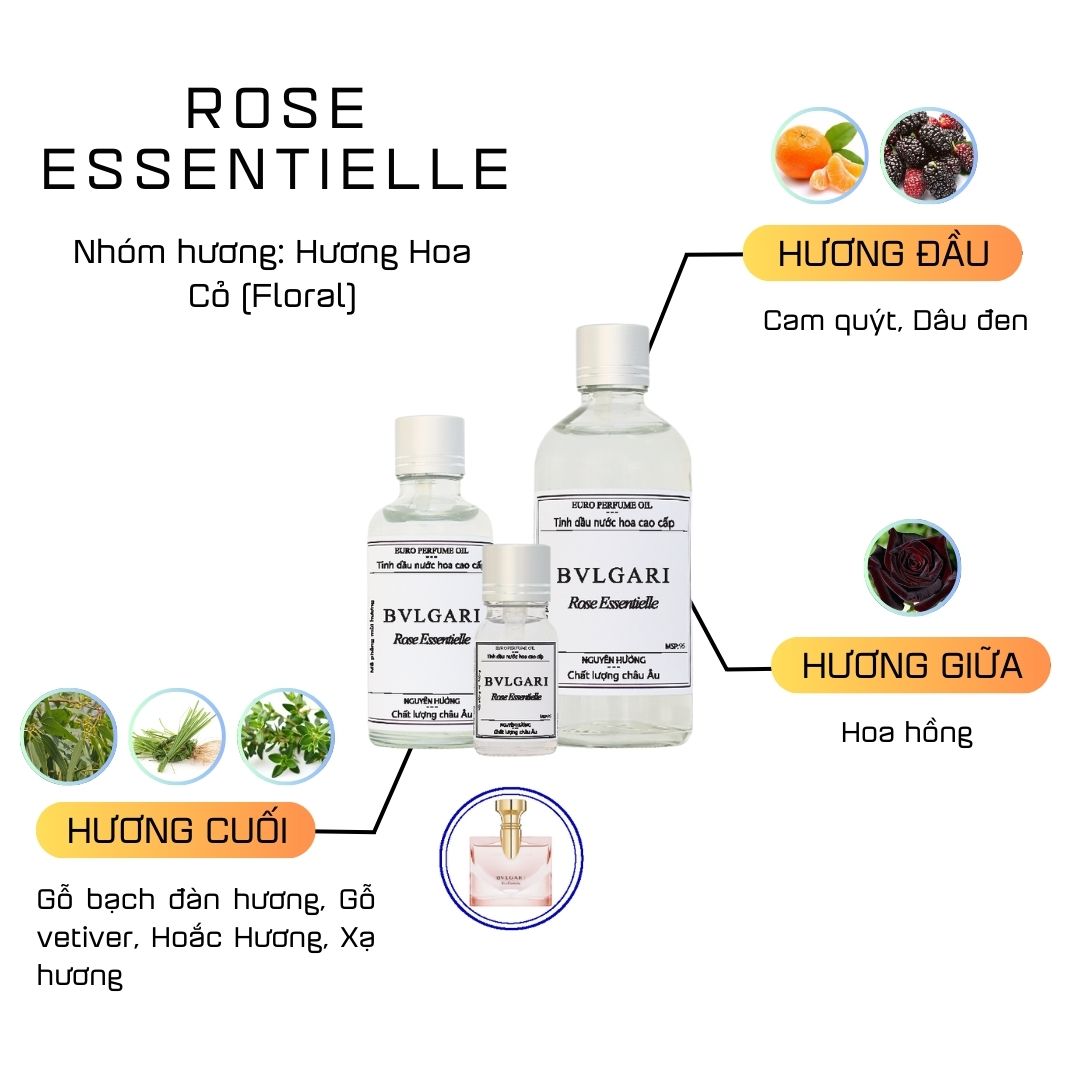 Tinh Dầu Nước Hoa Cao Cấp Rose Essentielle by Bvlgari