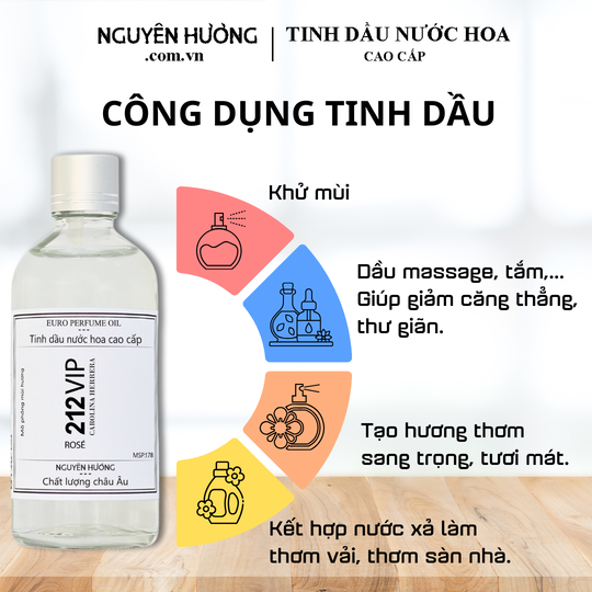 Tinh Dầu Nước Hoa Cao Cấp 212 Vip Rose