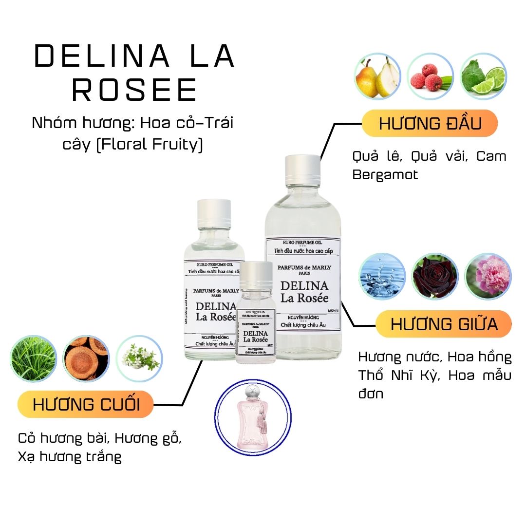 Tinh Dầu Nước Hoa Cao Cấp Delina La Rosee