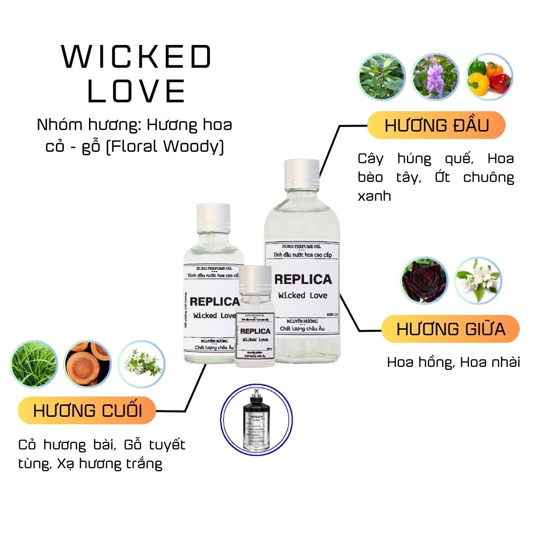 Tinh Dầu Nước Hoa Cao Cấp Wicked love Replica