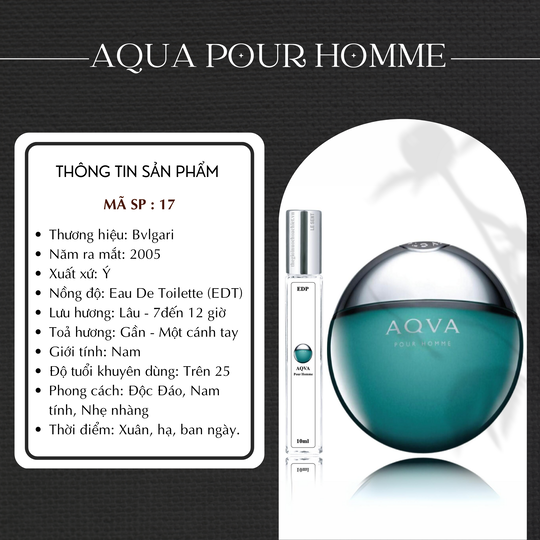 Nước hoa chiết AQVA Pour Homme by Bvlgari 