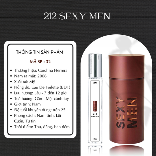 Nước hoa chiết 212 Sexy Men by Carolina Herrera 