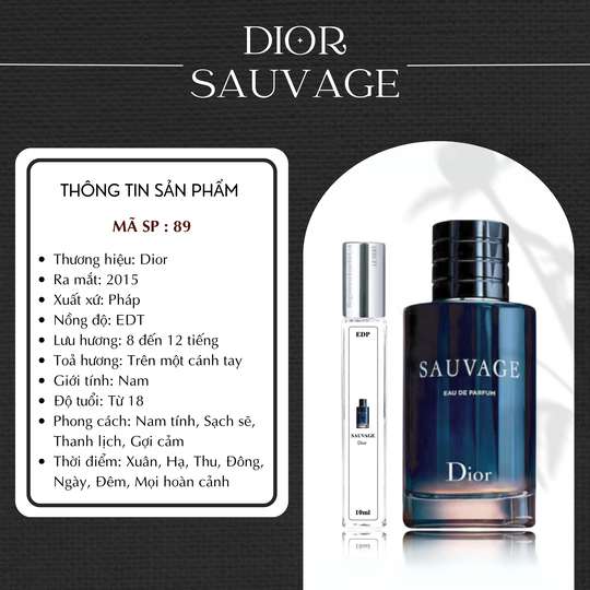 Nước hoa chiết Sauvage by Dior 