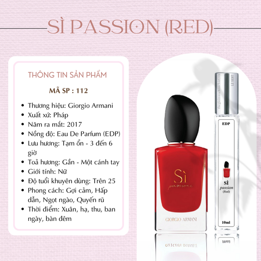 Nước hoa chiết Sì Passione by Giorgio Armani 