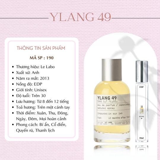 Nước hoa chiết Ylang 49 by Le Labo