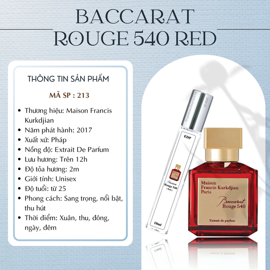 Nước hoa chiết Baccarat Rouge 540 (Red) by MFK