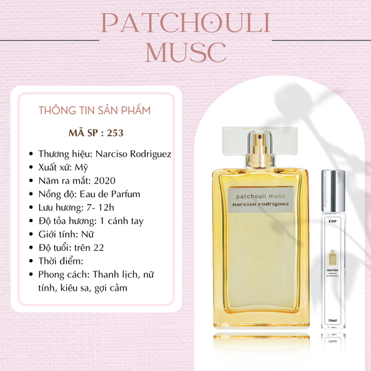 Nước hoa chiết Patchouli Musc by Narciso Rodriguez