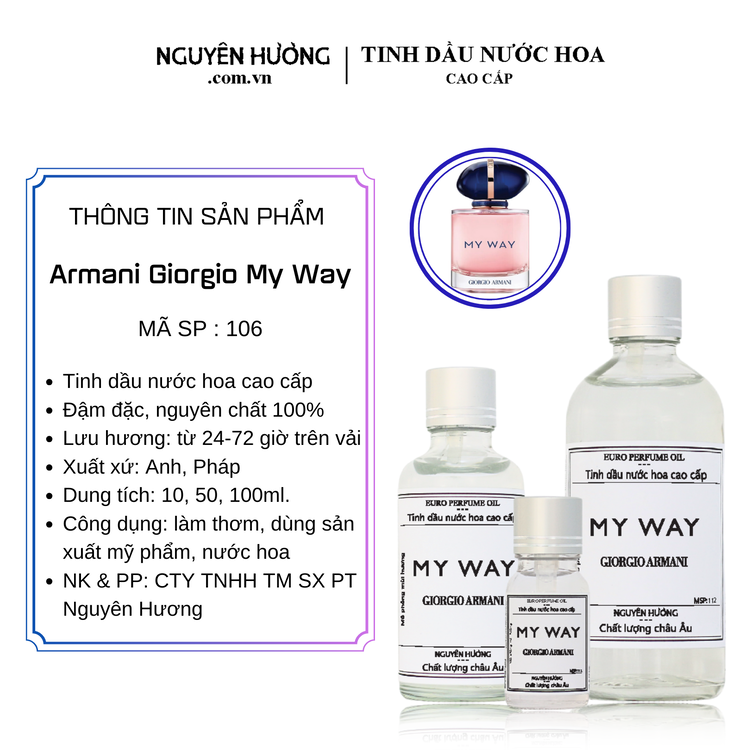 Tinh Dầu Nước Hoa Cao Cấp My Way by Armani Giorgio