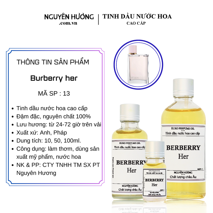 Tinh Dầu Nước Hoa Cao Cấp Burberry Her