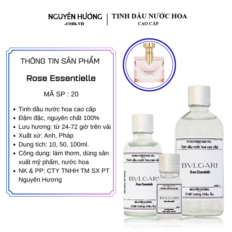 Tinh Dầu Nước Hoa Cao Cấp Rose Essentielle by Bvlgari