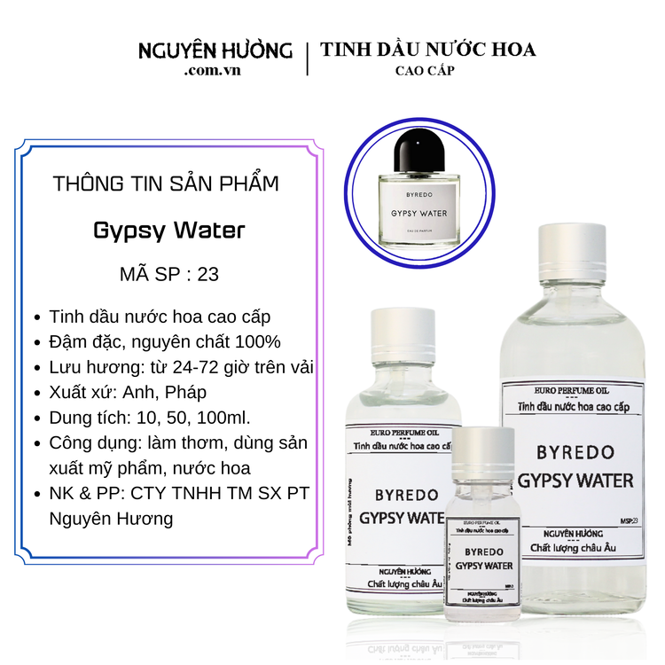 Tinh Dầu Nước Hoa Cao Cấp Gypsy Water by Byredo 