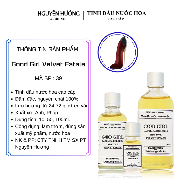 Tinh Dầu Nước Hoa Cao Cấp Good Girl Velvet Fatale