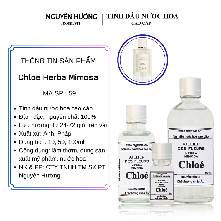 Tinh Dầu Nước Hoa Cao Cấp Herba Mimosa by Chloe 