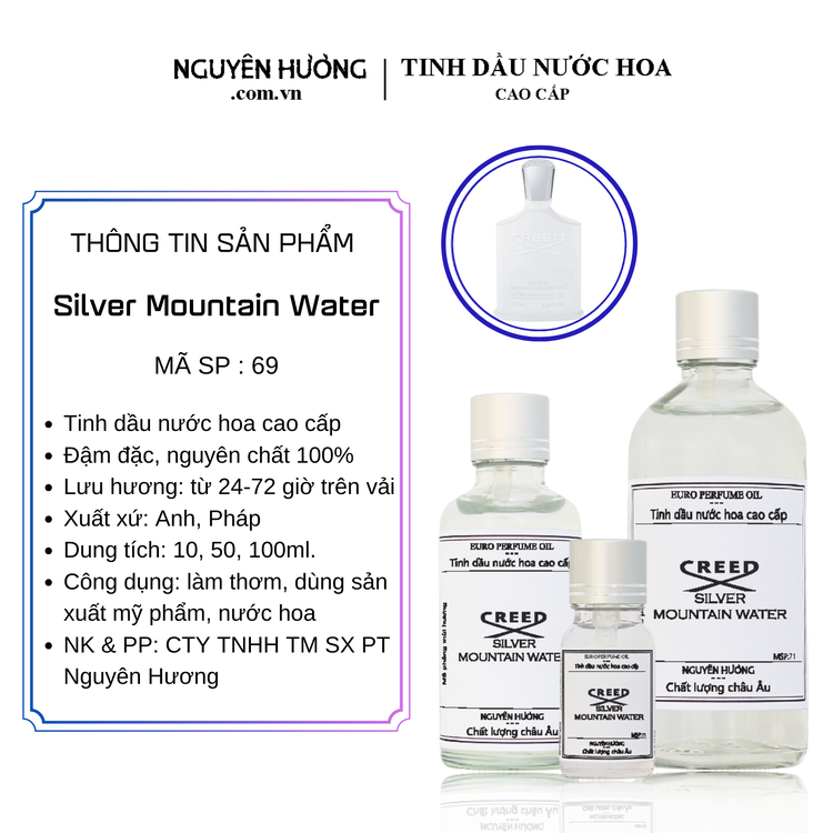 Tinh Dầu Nước Hoa Cao Cấp Silver Mountain Water