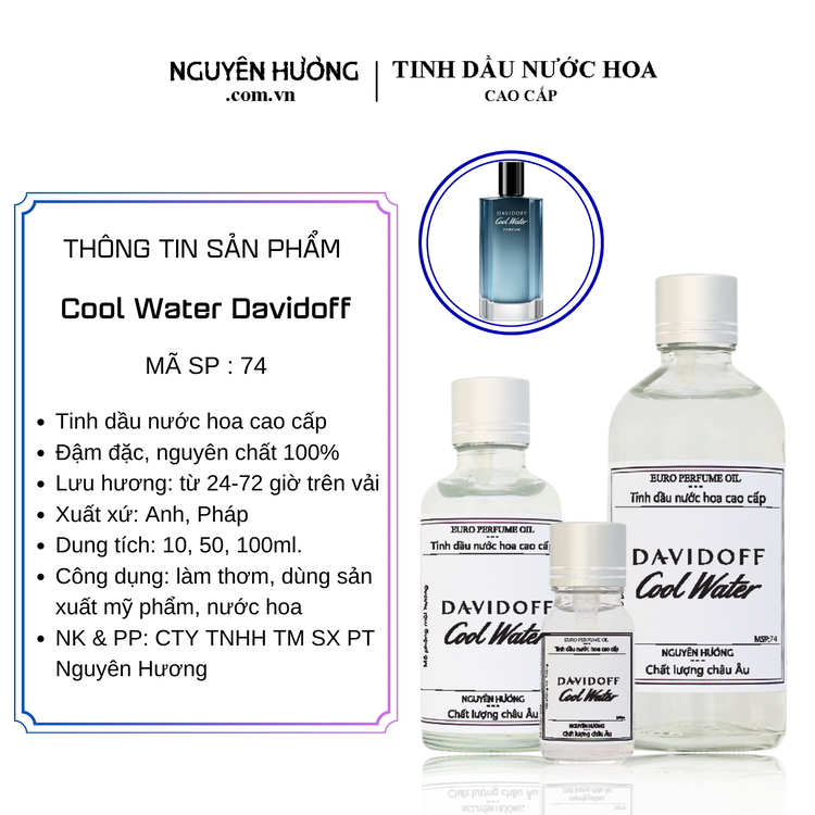 Tinh Dầu Nước Hoa Cao Cấp Cool Water by Davidoff