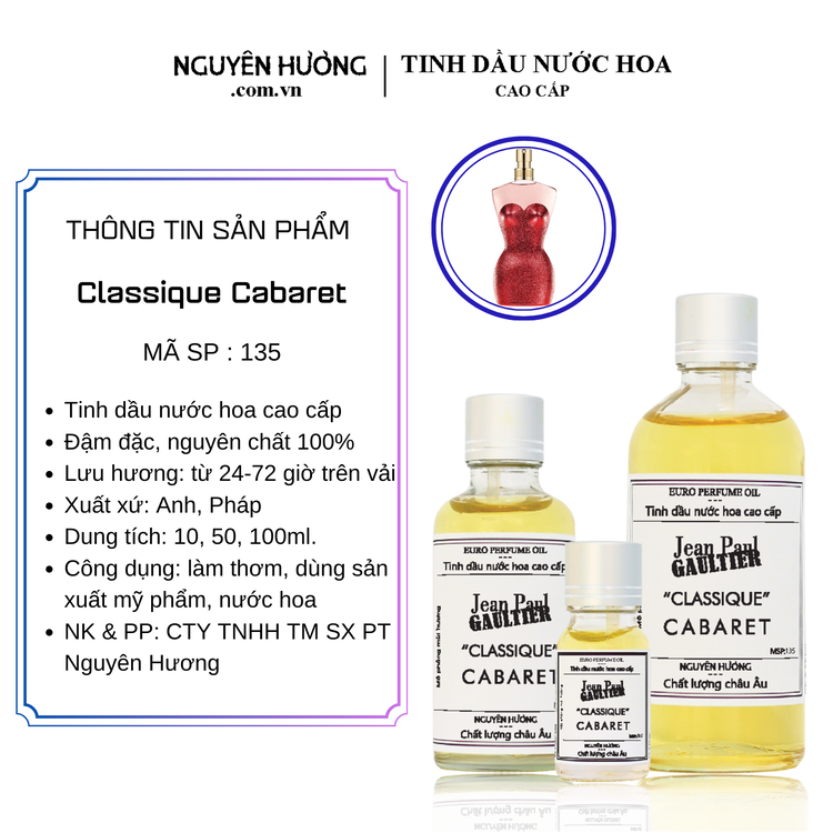 Tinh Dầu Nước Hoa Cao Cấp Classique Cabaret