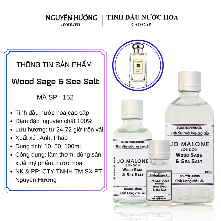 Tinh Dầu Nước Hoa Cao Cấp Wood Sage & Sea Salt