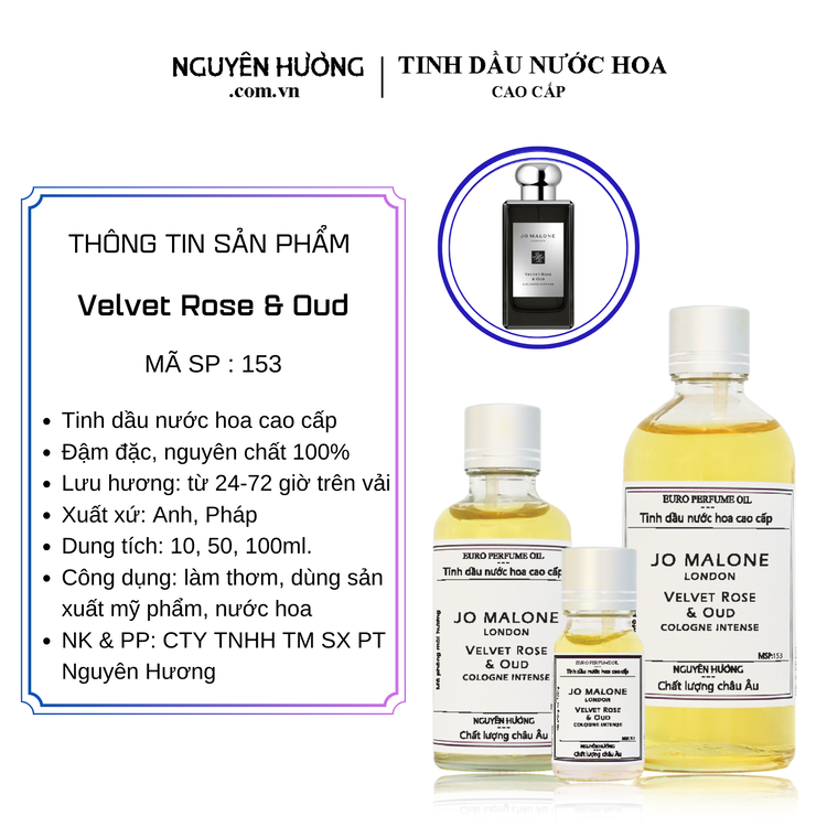 Tinh Dầu Nước Hoa Cao Cấp Velvet Rose & Oud Jo Malone 