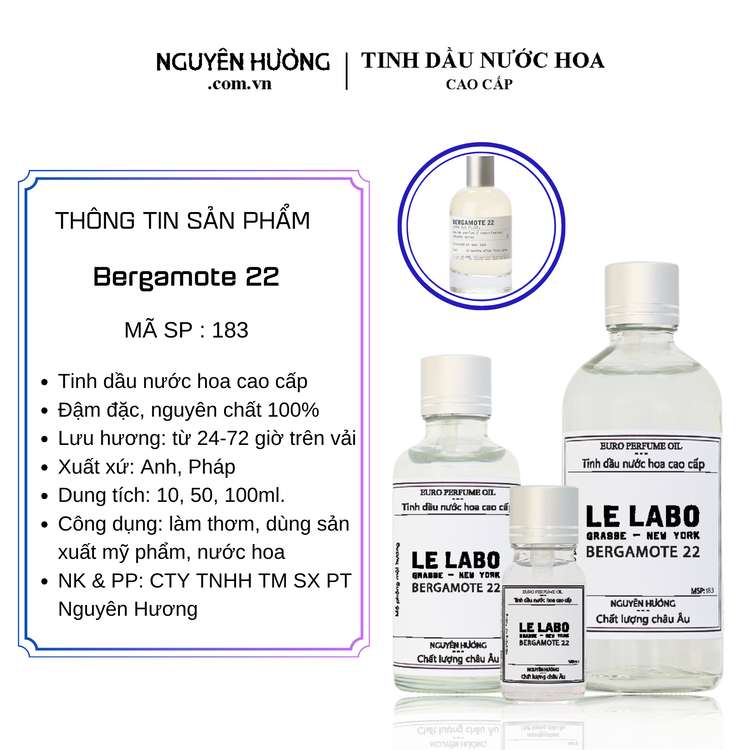 Tinh Dầu Nước Hoa Cao Cấp Bergamot 22 by Le labo