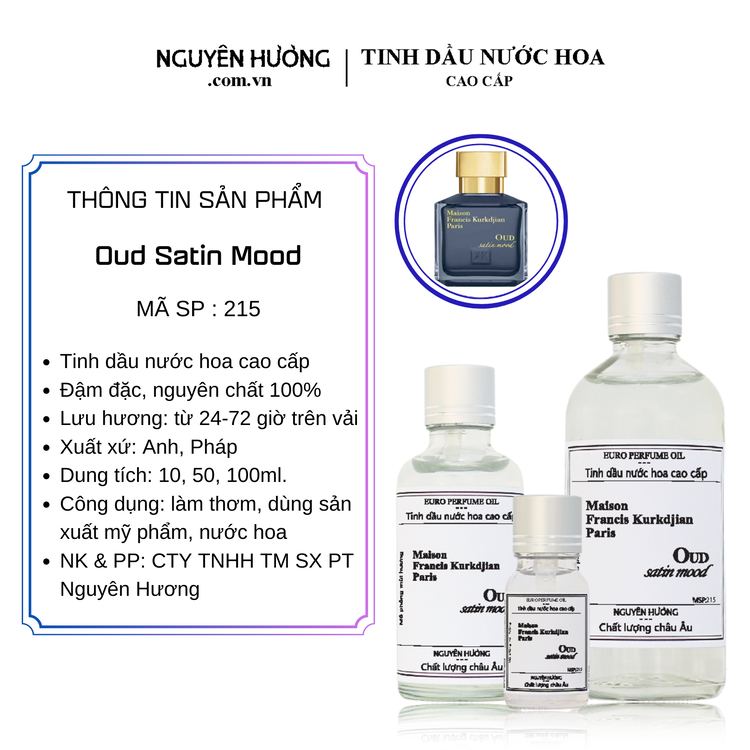 Tinh Dầu Nước Hoa Cao Cấp Oud Satin Mood by MFK