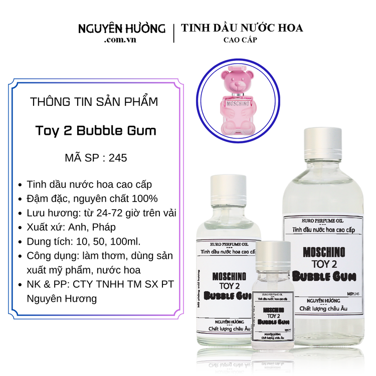 Tinh Dầu Nước Hoa Cao Cấp Toy 2 Bubble Gum by Moschino