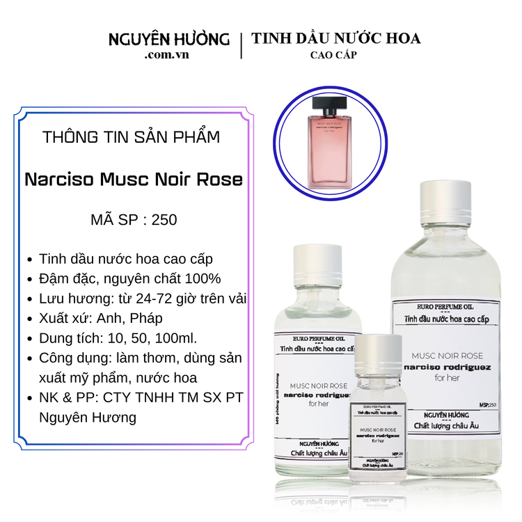 Tinh Dầu Nước Hoa Cao Cấp Musc Noir Rose by Narciso Rodriguez