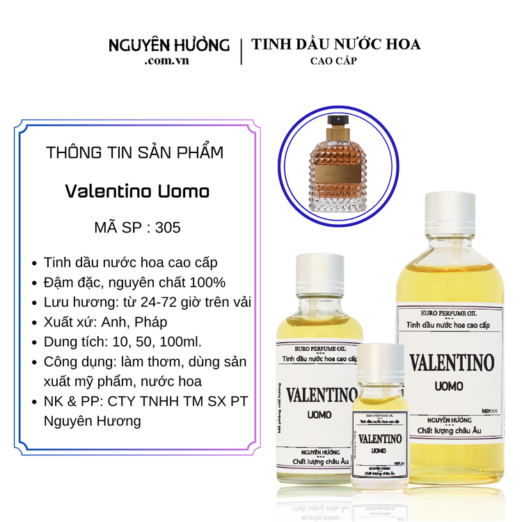 Tinh Dầu Nước Hoa Cao Cấp Uomo by Valentino