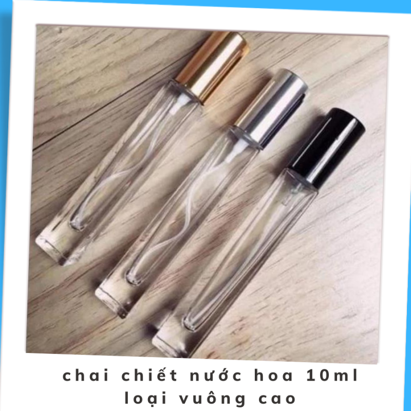 Chai chiết nước hoa vuông cao dày 10ml (size15x15x120mm)